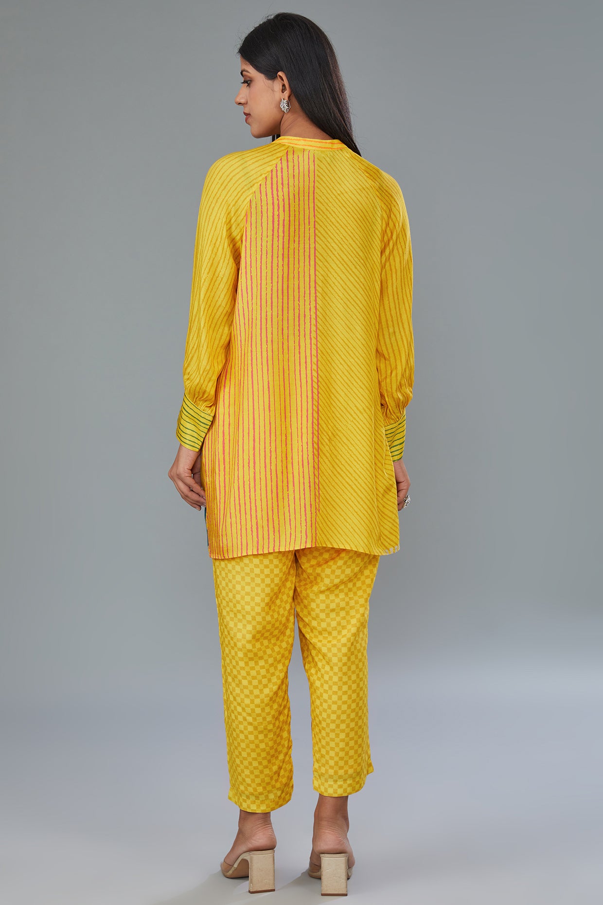 Yellow Cotton Silk Digital Printed Co-Ord Set