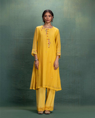 YELLOW EMBROIDERY CORD SET