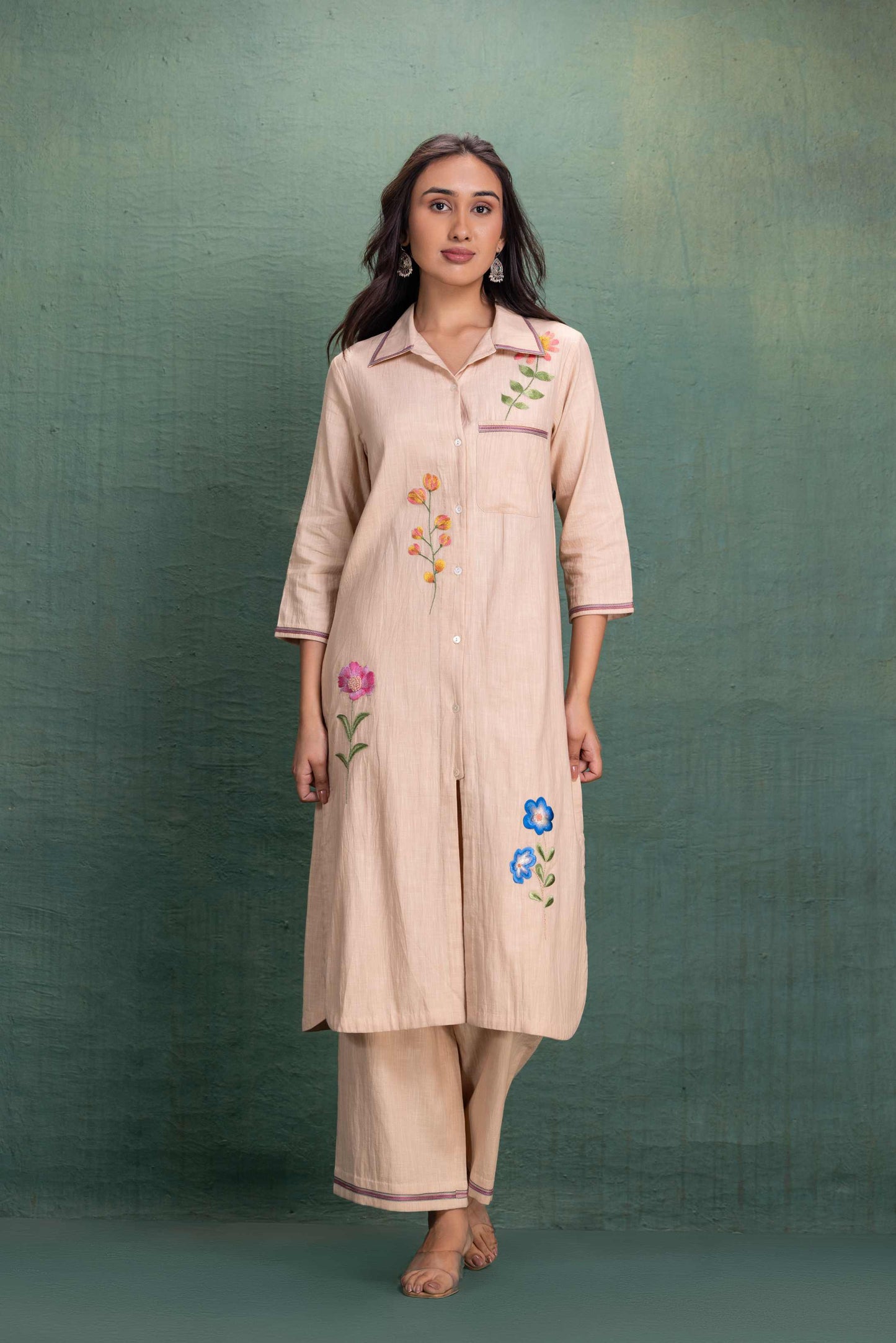 BEIGE MACHINE & HAND EMBROIDERY CORD SET