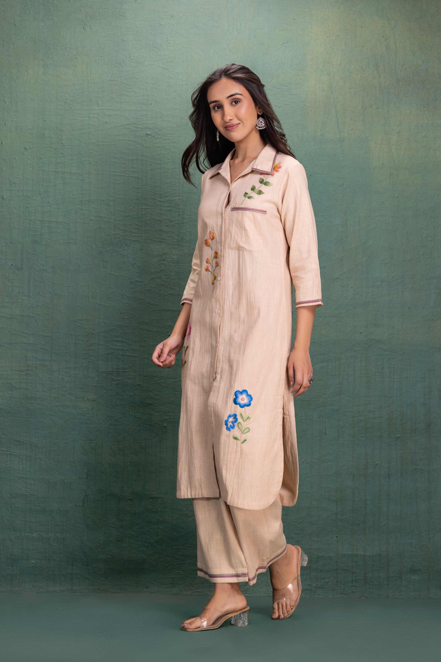 BEIGE MACHINE & HAND EMBROIDERY CORD SET