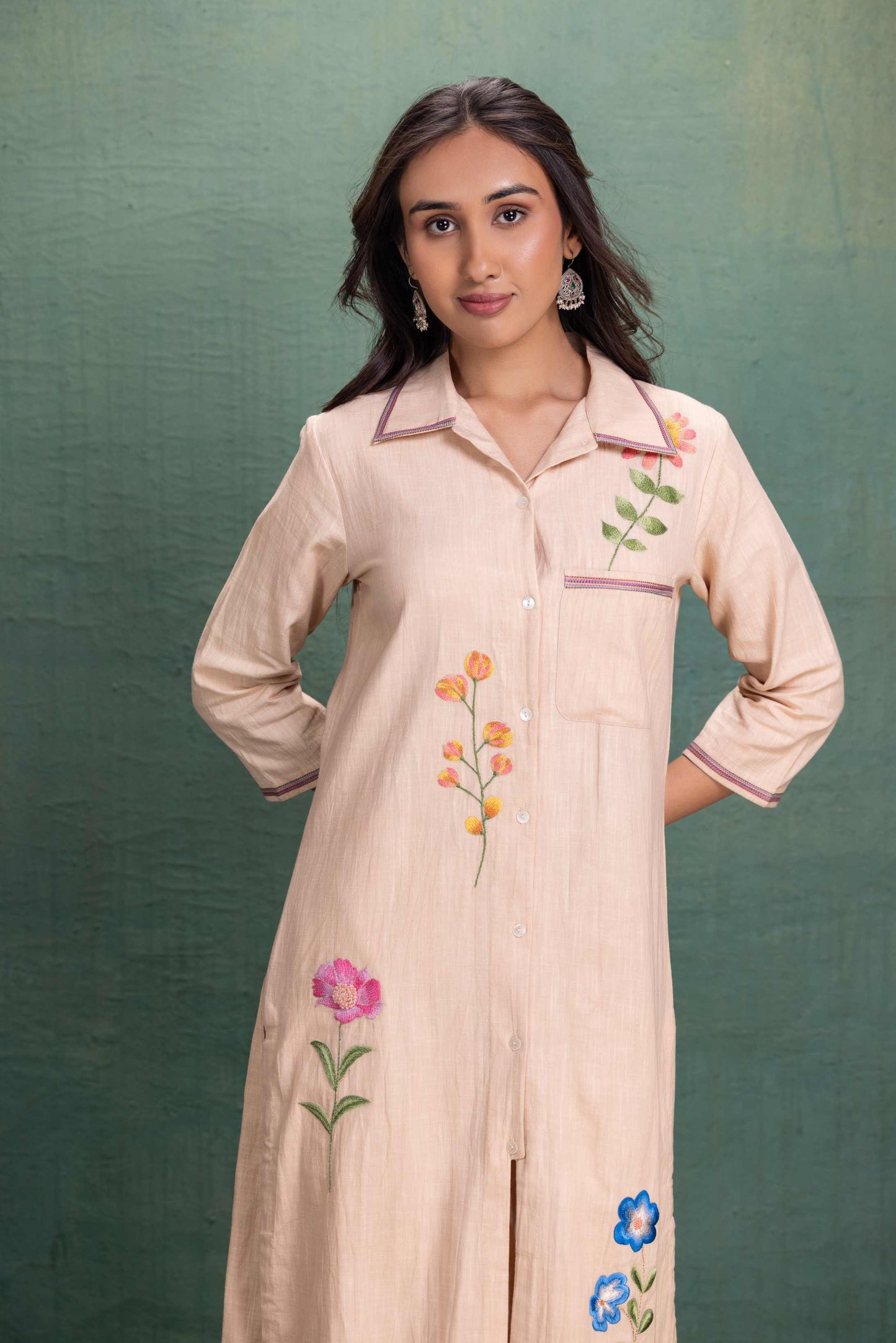BEIGE MACHINE & HAND EMBROIDERY CORD SET