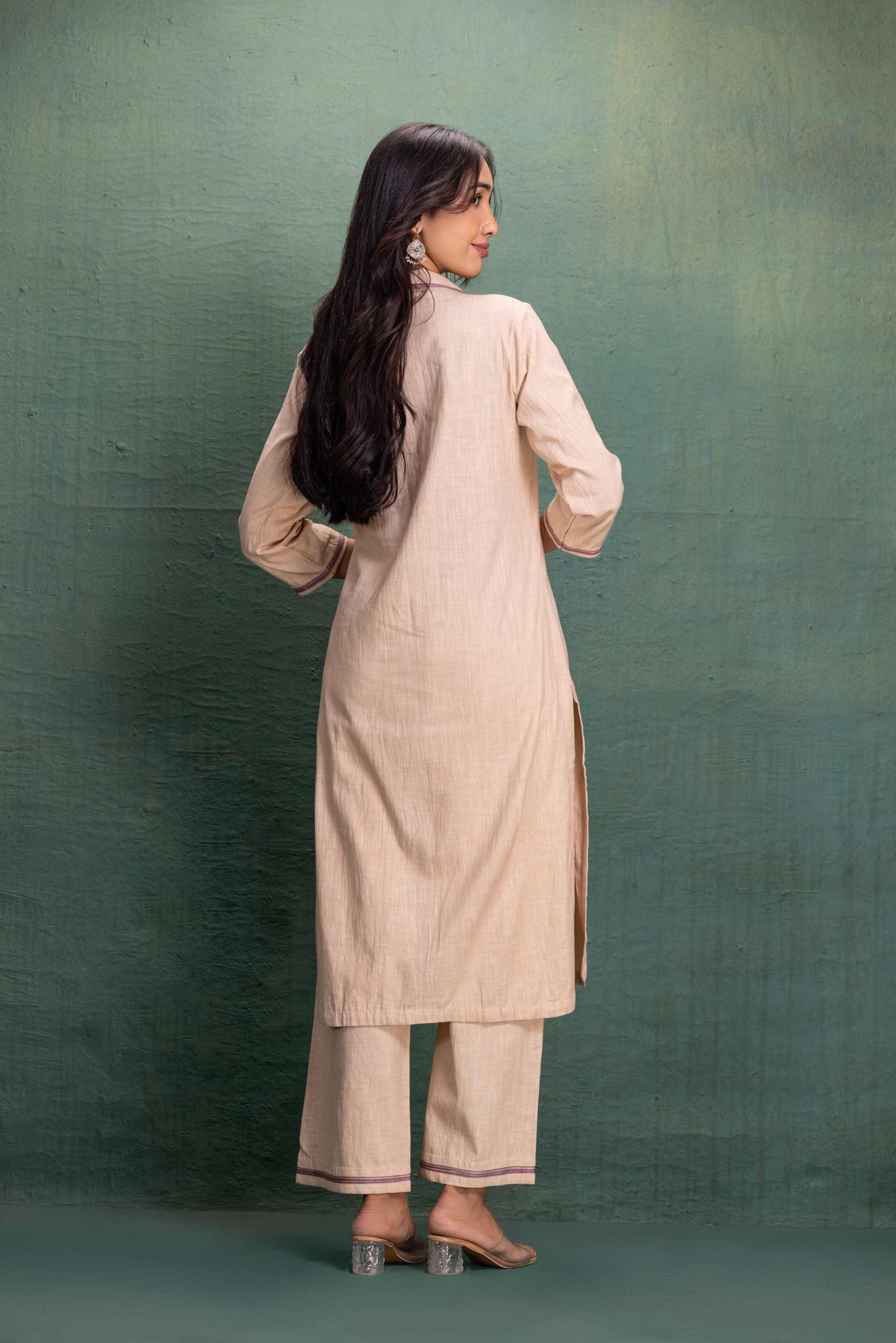 BEIGE MACHINE & HAND EMBROIDERY CORD SET