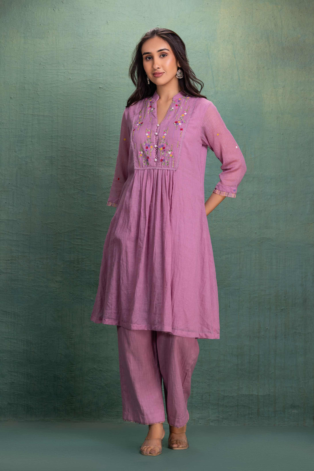 PINK EMBROIDERY CORD SET
