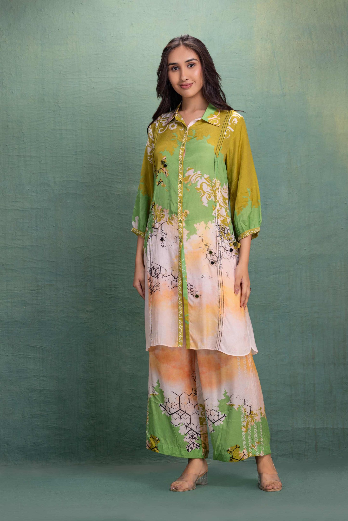 GREEN PRINTED CORD SET