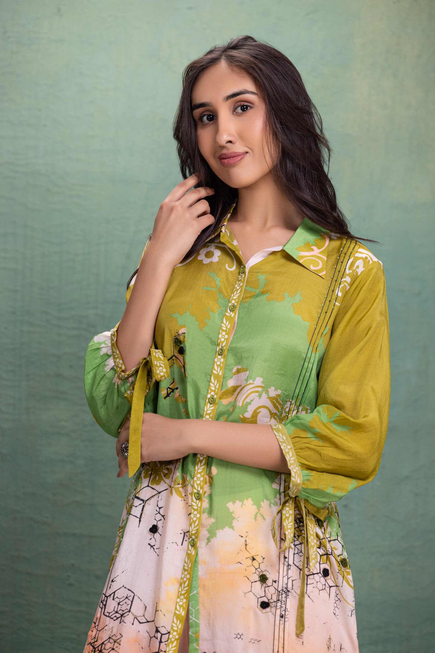GREEN PRINTED CORD SET