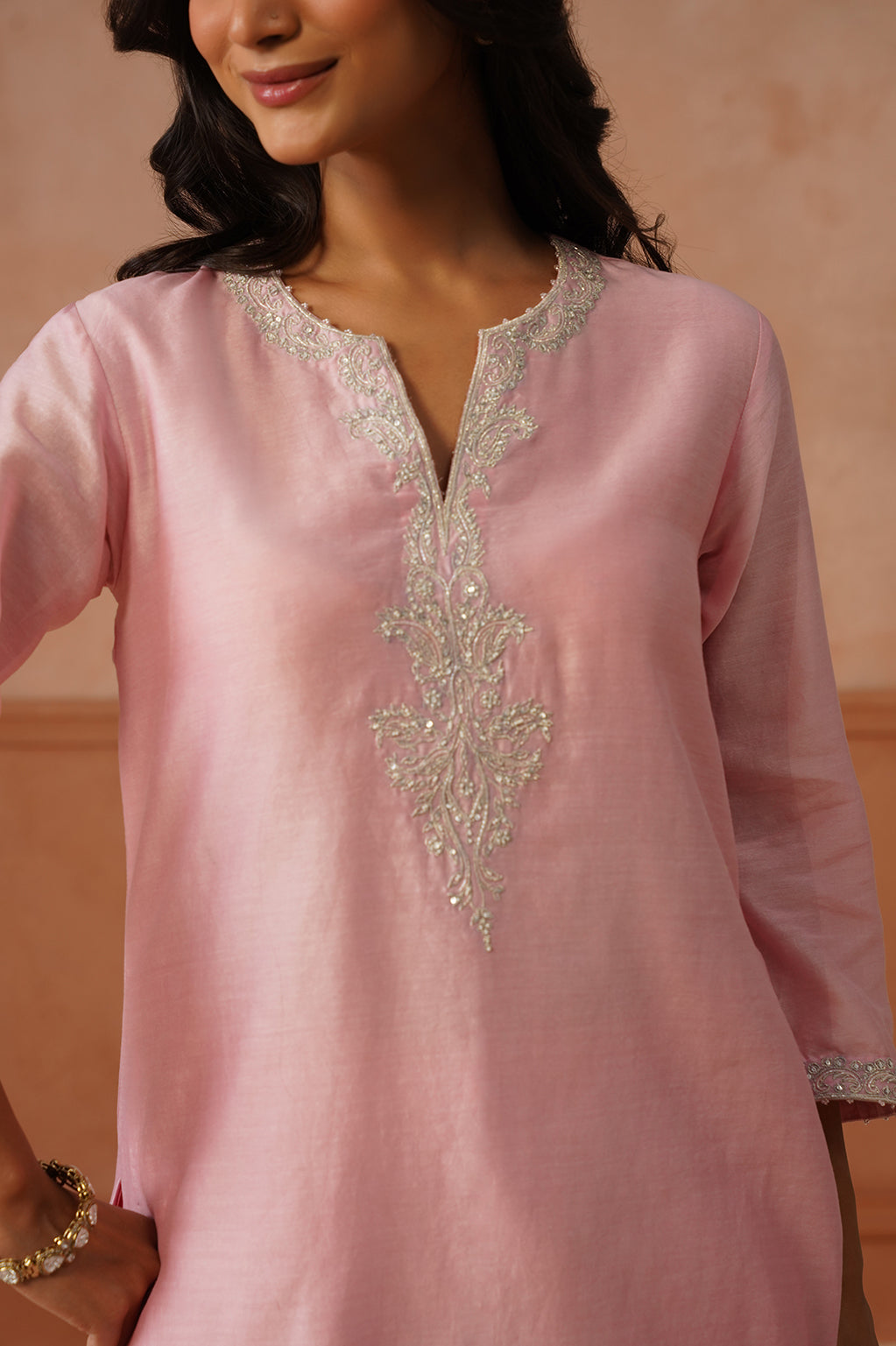 Gulkand – Baby Pink Chanderi Salwar Suit Set
