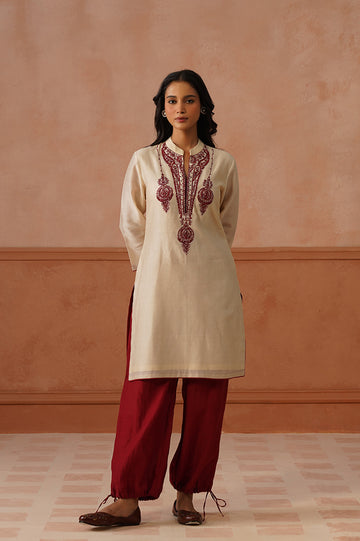 Malai – Ivory Kurta Set with Balloon Pants
