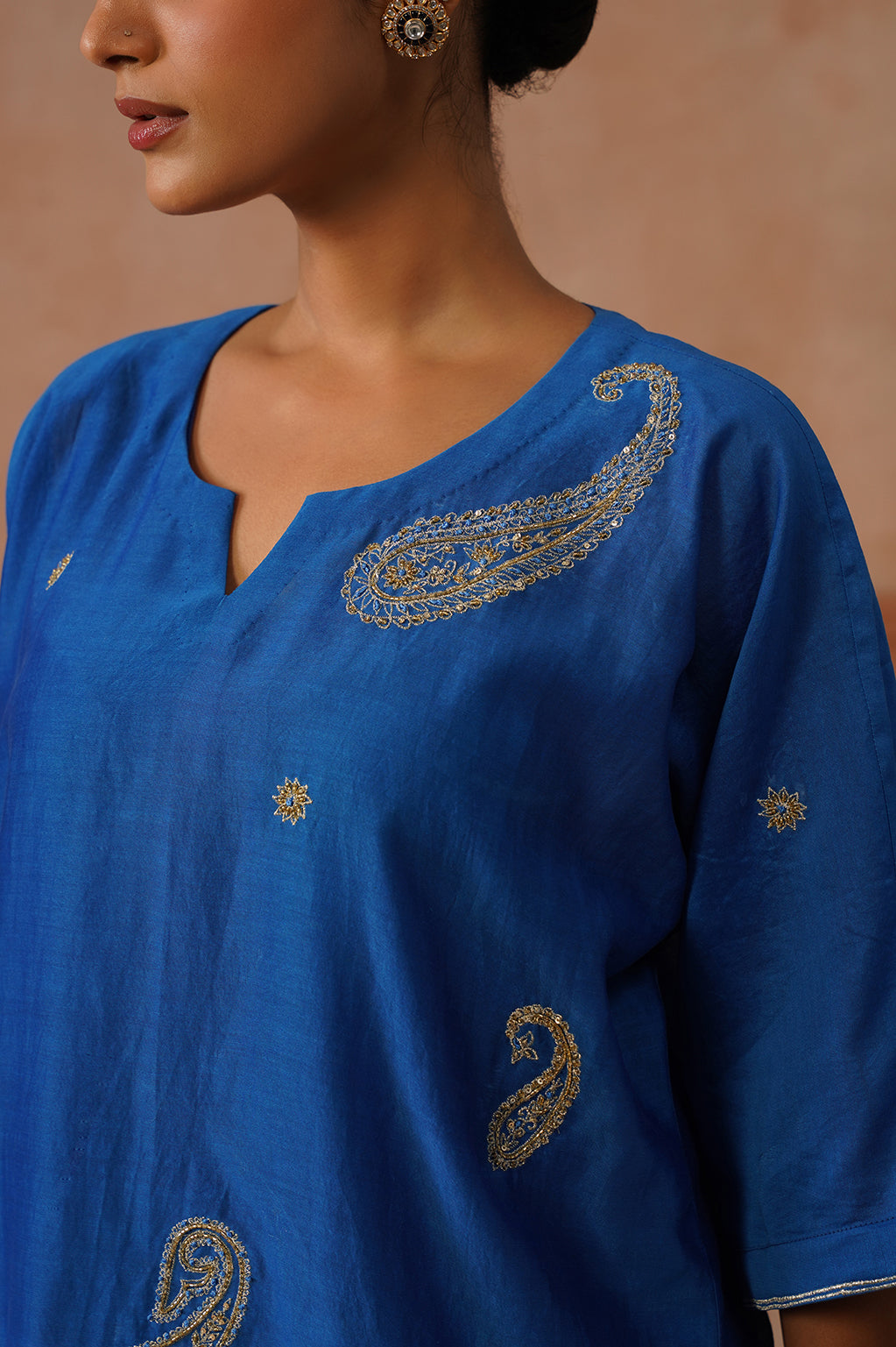 Sitara – Royal Blue Chanderi Zari Co-ord Set
