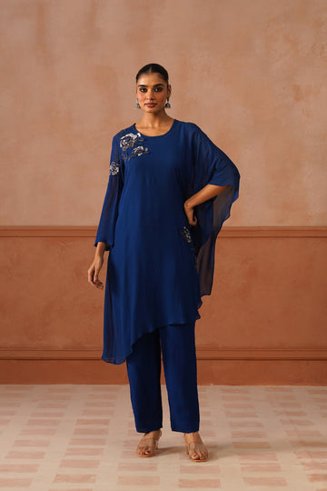 Neelambari – Royal Blue Georgette Kaftan Set