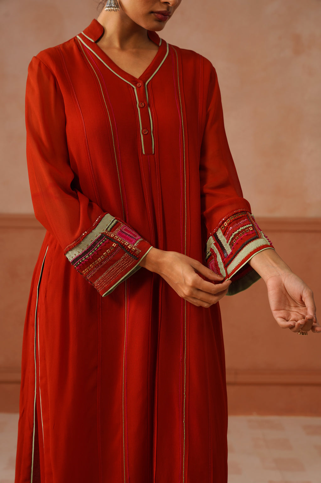 Angaar – Rust Orange Georgette Co-ord Set