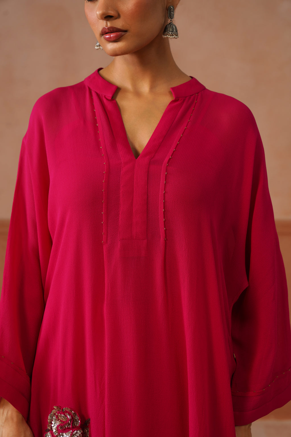 Rani – Rani Pink Georgette Asymmetric Co-ord Set