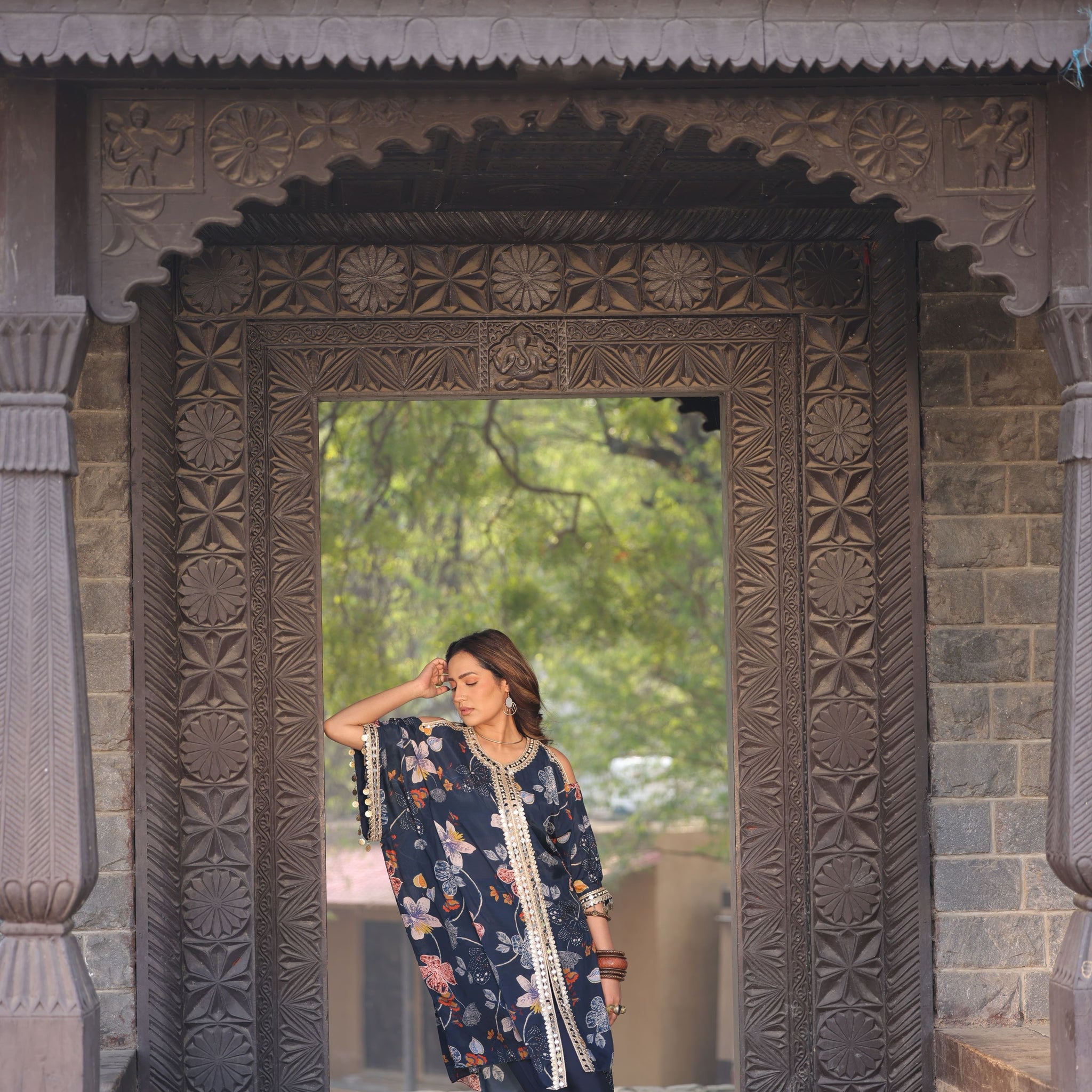 Mirror work printed Co-ord (2 piece)