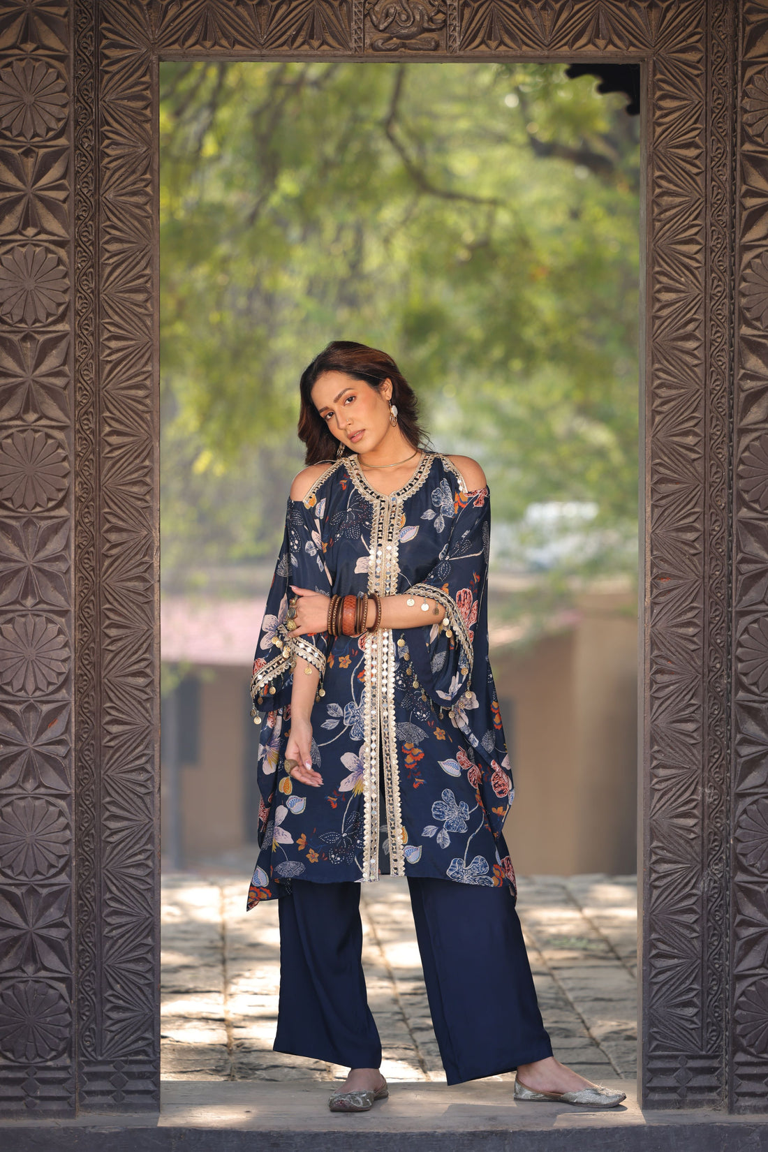 Mirror work printed Co-ord (2 piece)
