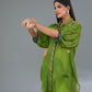 Green cotton silk digital printed co-ord set