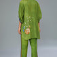 Green cotton silk digital printed co-ord set