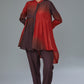 Red & Wine Ombre Dyed Cotton Silk Co-Ord Set