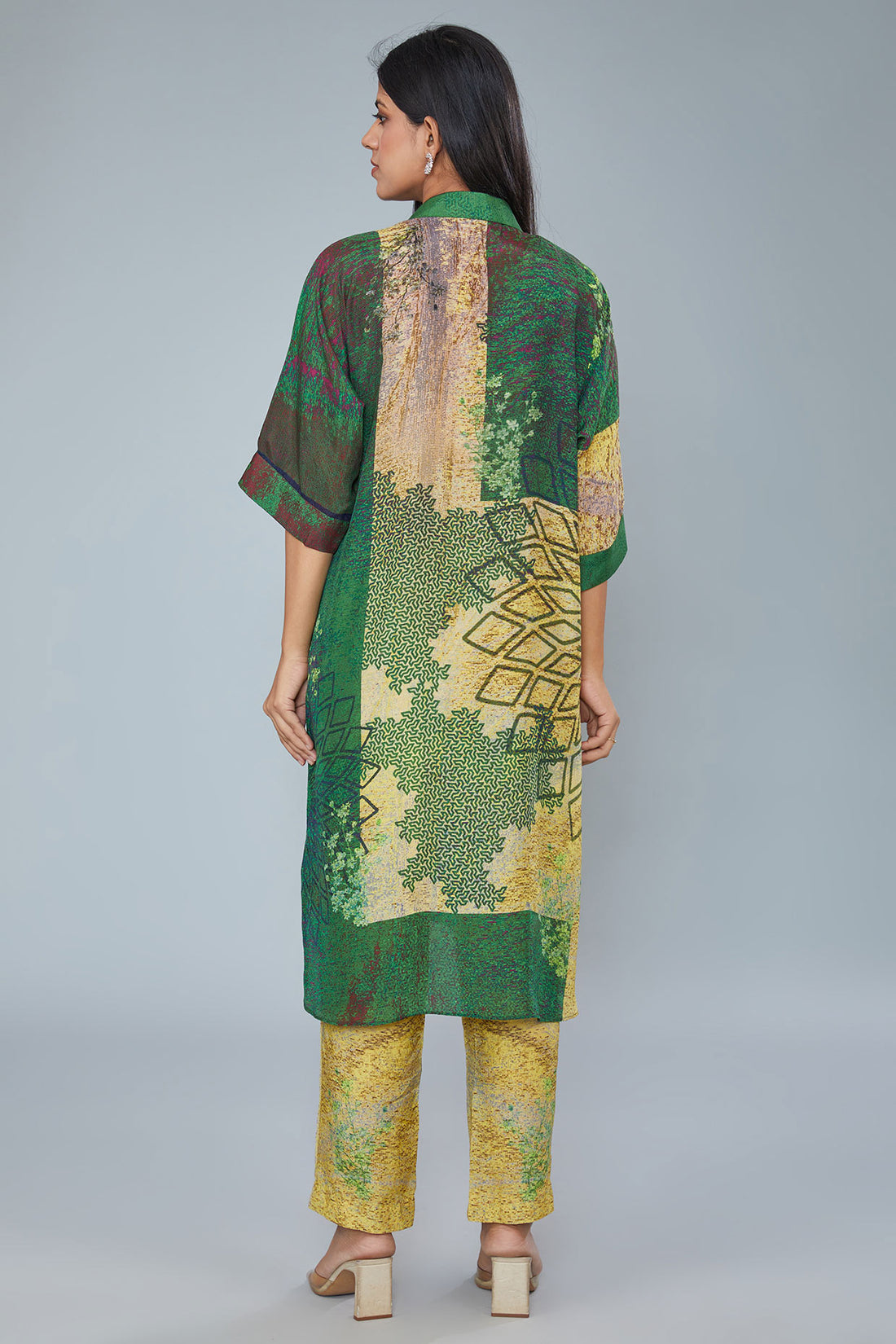 Multi-Coloured Cotton Silk Digital Printed Co-Ord Set