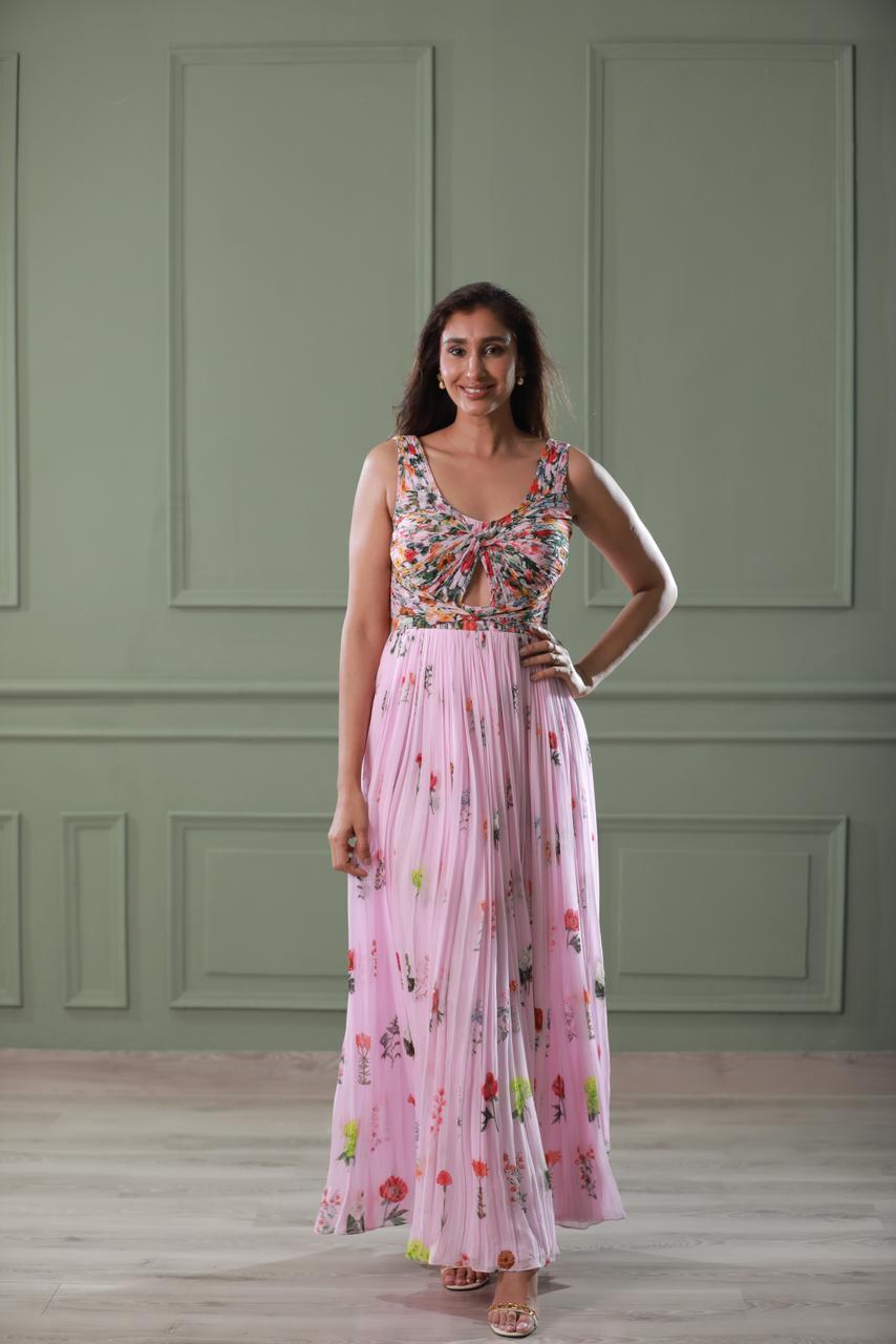One Piece Floral Georgette Dress