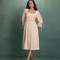 "Cream Hand Embroidery Dress "