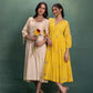 Yellow Hand Embroidery Dress with Pintuck Yoke and Anchor Detailing