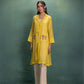 Yellow Shrug Set with Hand and Machine Embroidery and Floral Motif Pockets