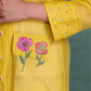 Yellow Shrug Set with Hand and Machine Embroidery and Floral Motif Pockets