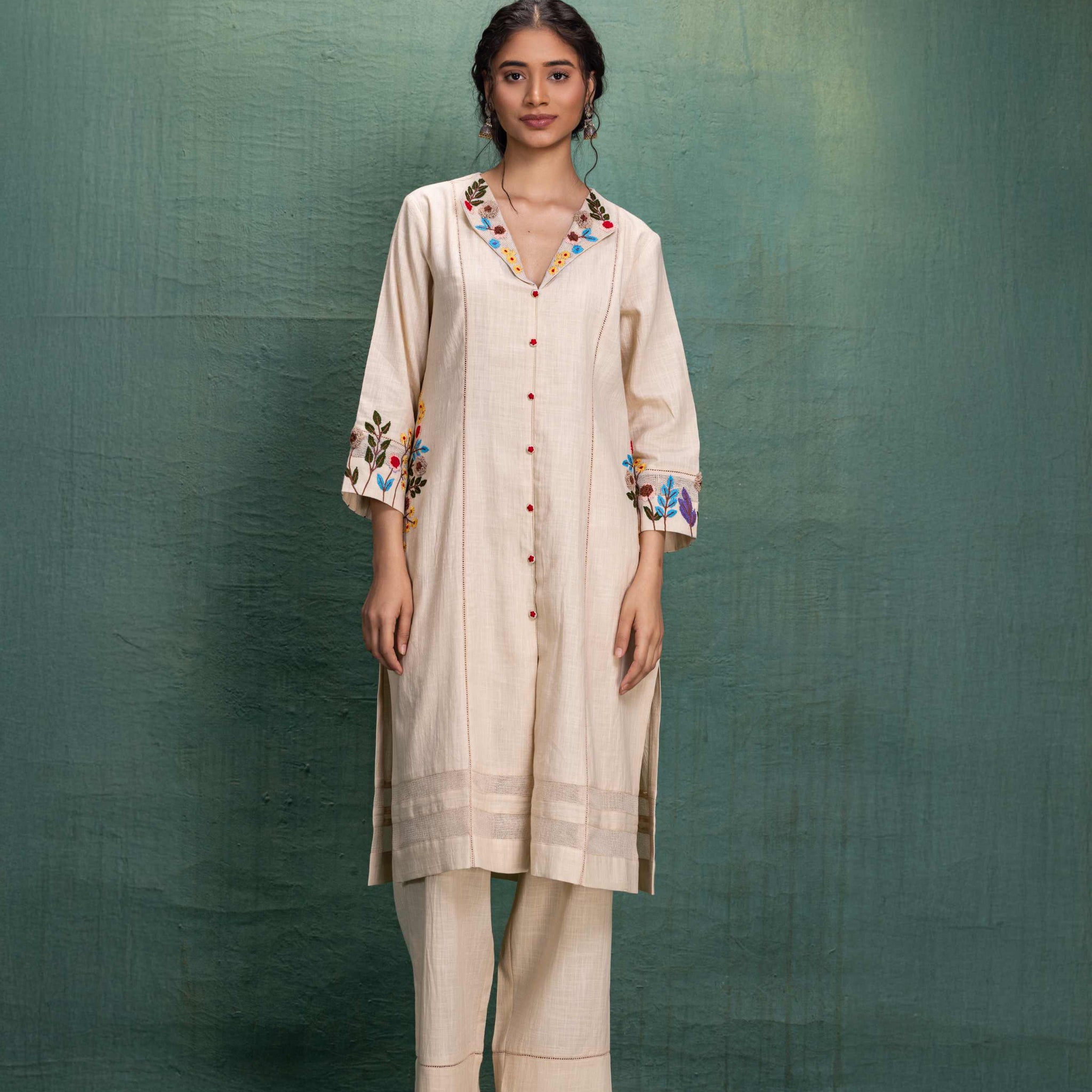 Beige Embroidery Cord Set (Using Anchor for 3D Embroidery Look)