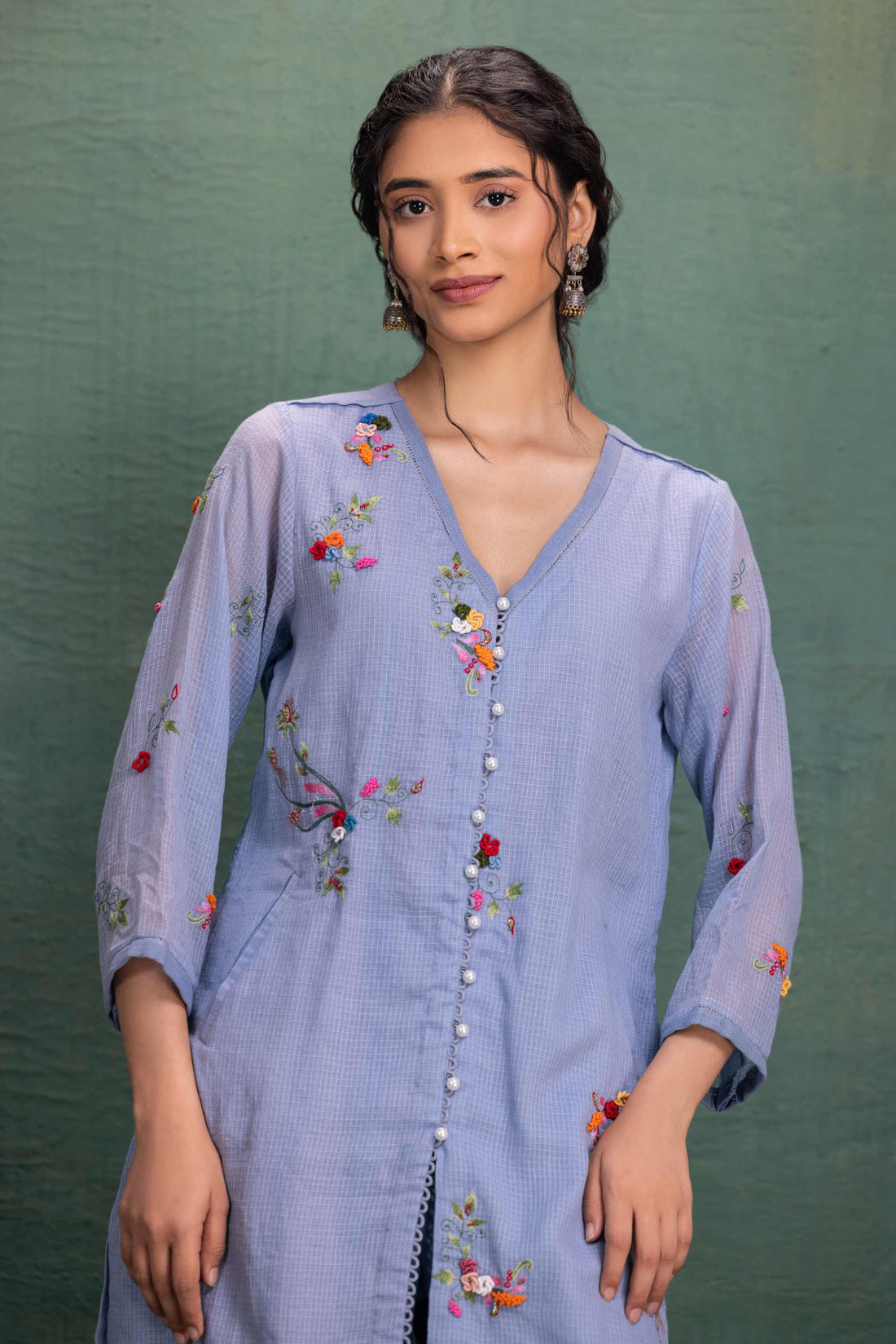 BLUE & EMBROIDERY CORD SET