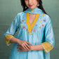 BLUE  HAND AND MACHINE EMBROIDERY SUIT with Beautiful Dupatta
