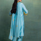 BLUE  HAND AND MACHINE EMBROIDERY SUIT with Beautiful Dupatta