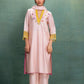 PINK HAND AND MACHINE EMBROIDERY SUIT  with Beautiful Dupatta