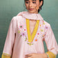 PINK HAND AND MACHINE EMBROIDERY SUIT  with Beautiful Dupatta