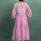 PINK MACHINE EMBROIDERY DRESS