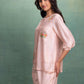 Pink Short Shirt Cord Set with 2 Machine Embroidery  motif