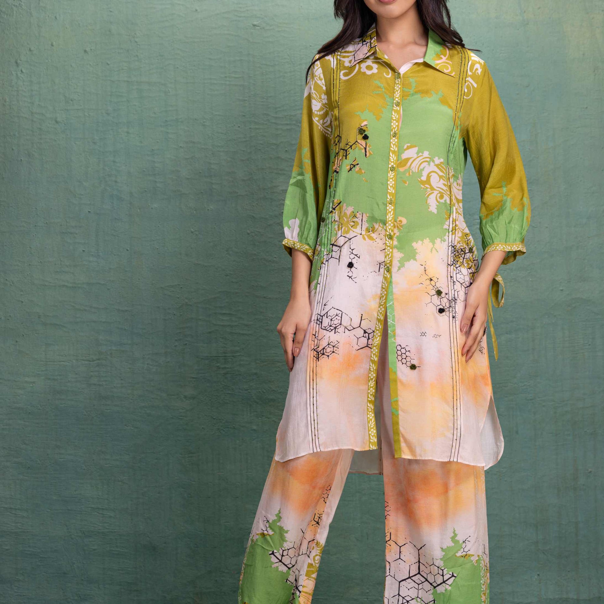 GREEN DIGITAL PRINTED CORD SET