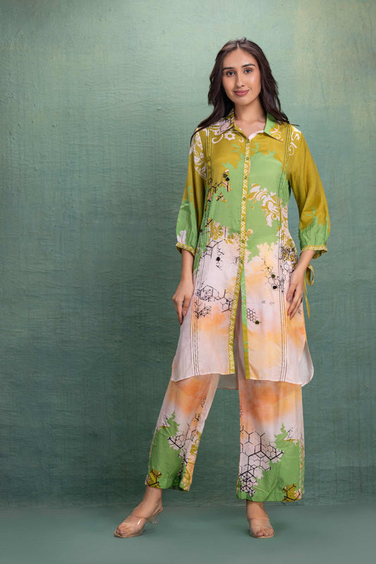 GREEN PRINTED CORD SET