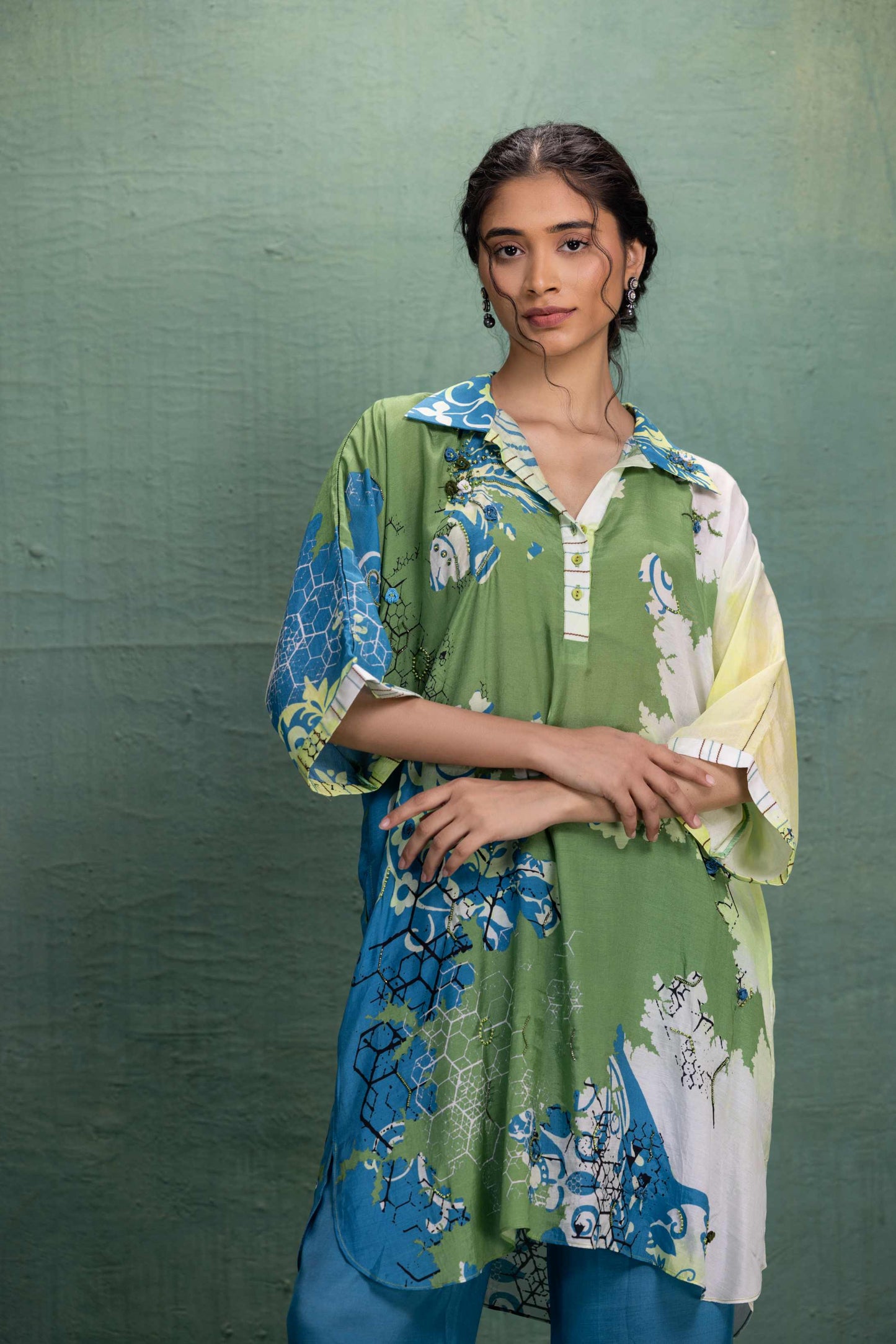 GREEN PRINTED CORD SET