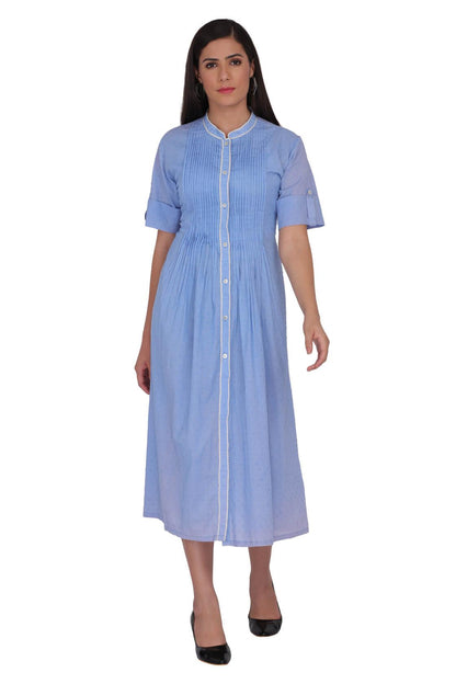 Midi Dress With Center Placket