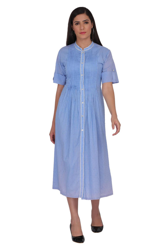 Midi Dress With Center Placket