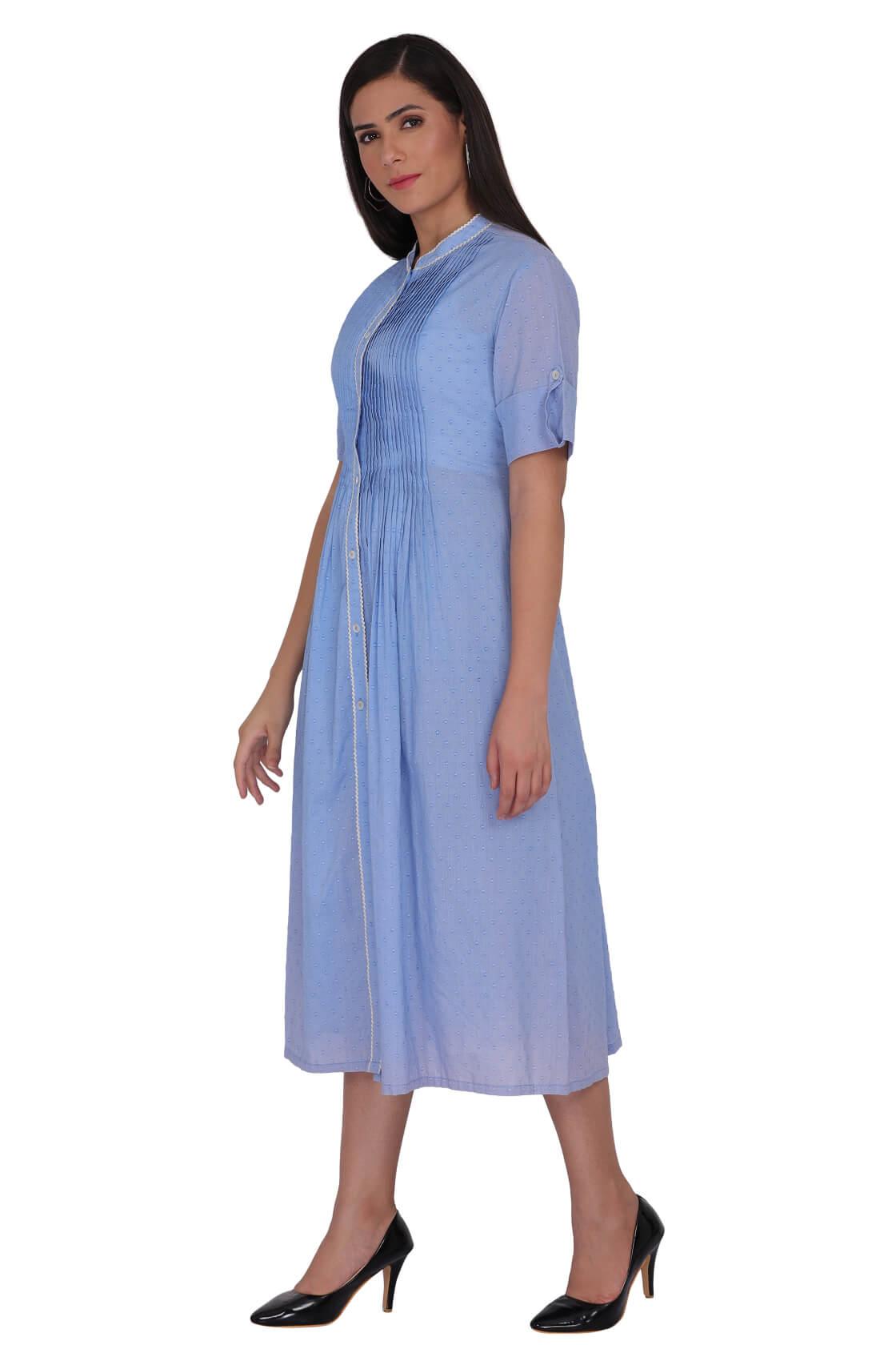Midi Dress With Center Placket