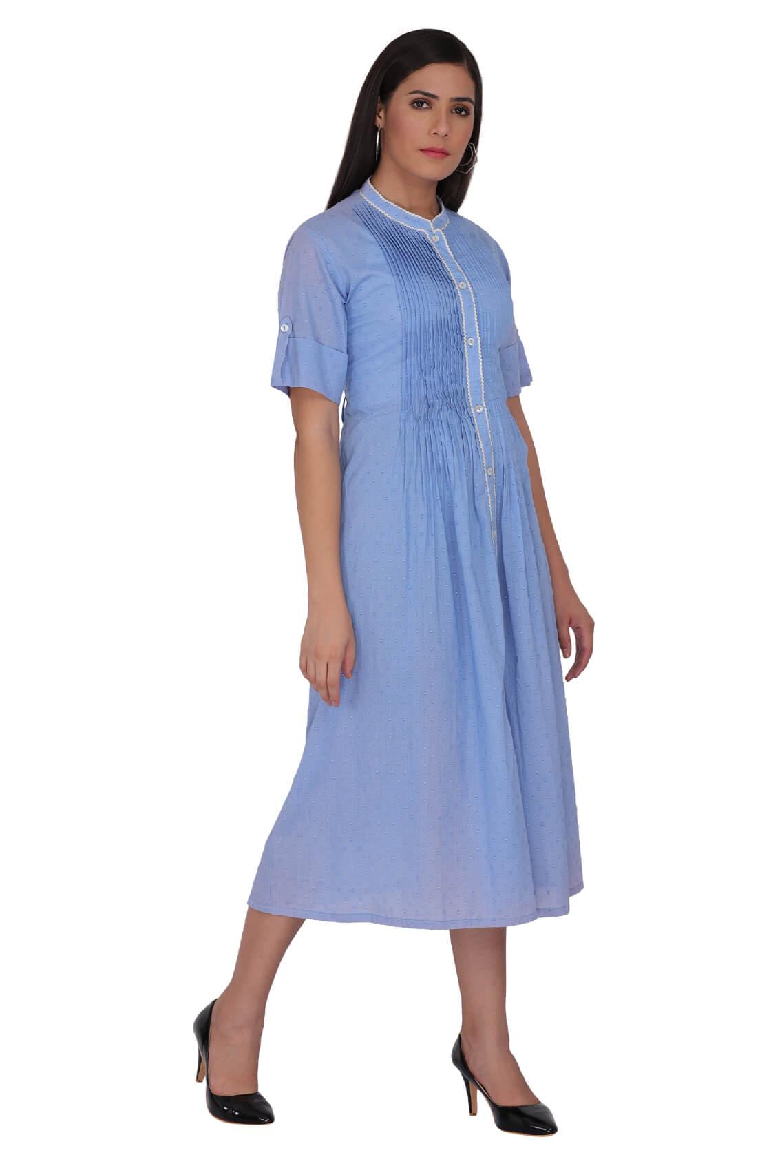 Midi Dress With Center Placket