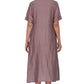 Midi Dress With Center Pintucks With Chinese Collar