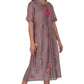 Midi Dress With Center Pintucks With Chinese Collar