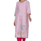 Straight Pink Kurta With Palazzo Set