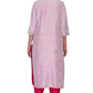 Straight Pink Kurta With Palazzo Set