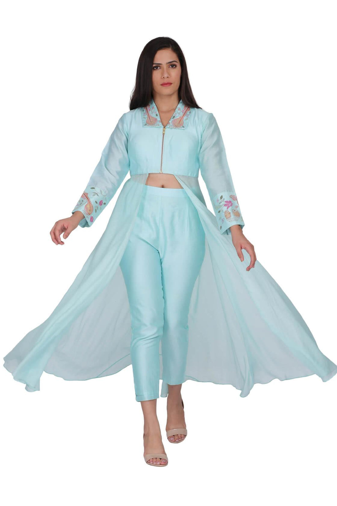 Crop Top Elongated With Mesh Flare
