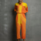 Orange Yellow Digital Printed Shirt In Georgette Base