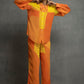 Orange Yellow Digital Printed Shirt In Georgette Base
