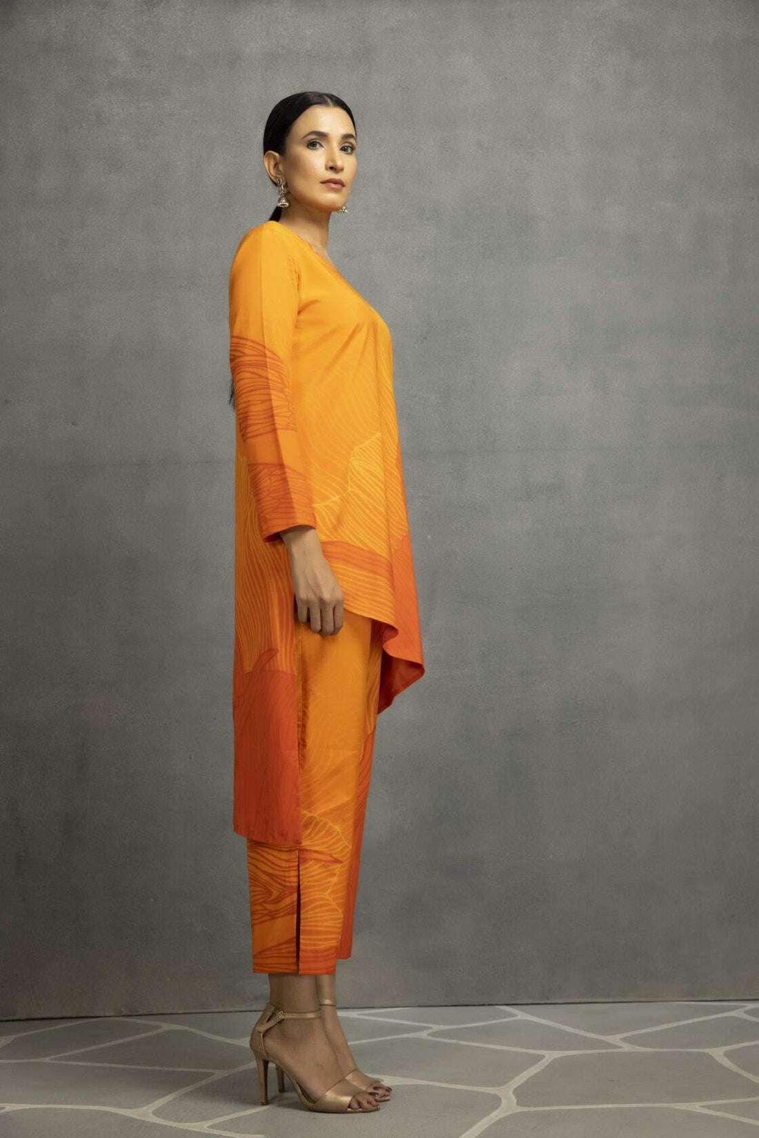 Yellow Orange Digital Printed