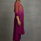 Purple Cotton Silk Embroidered Ombre Kurta Set